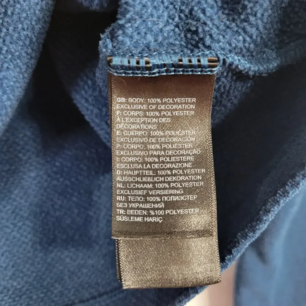The North Face Textured Quarter Zip men's size M Blue Outdoor Hiking Classic